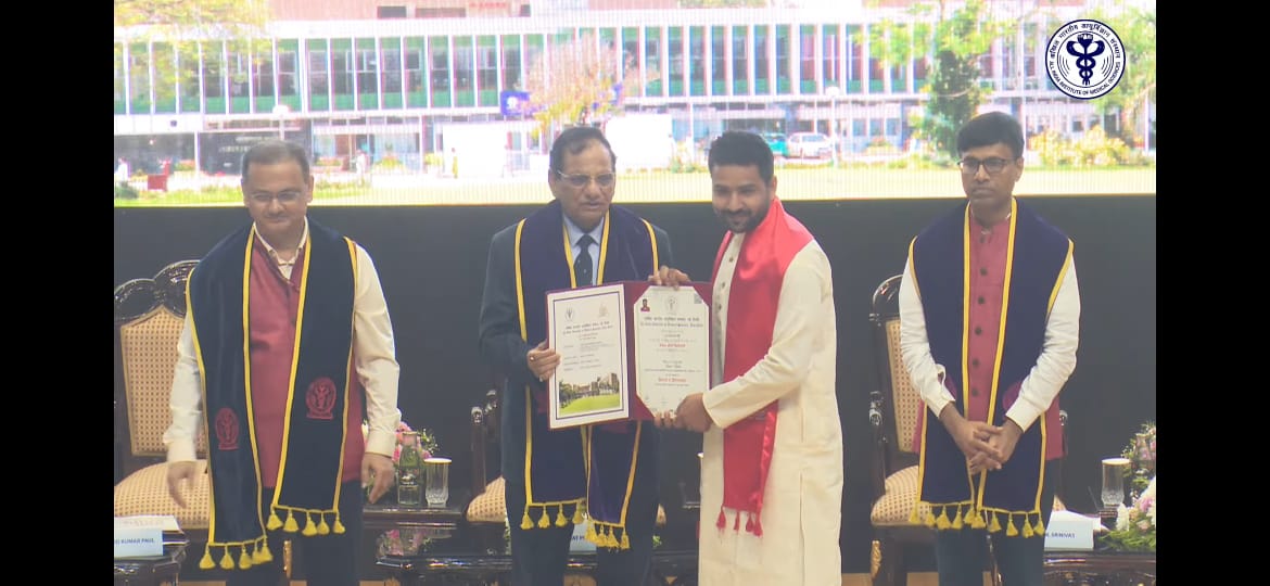 खरखौदा के डॉ. सागर त्यागी को एम्स नई दिल्ली से मिली पीएचडी की उपाधि, क्षेत्र में खुशी की लहर