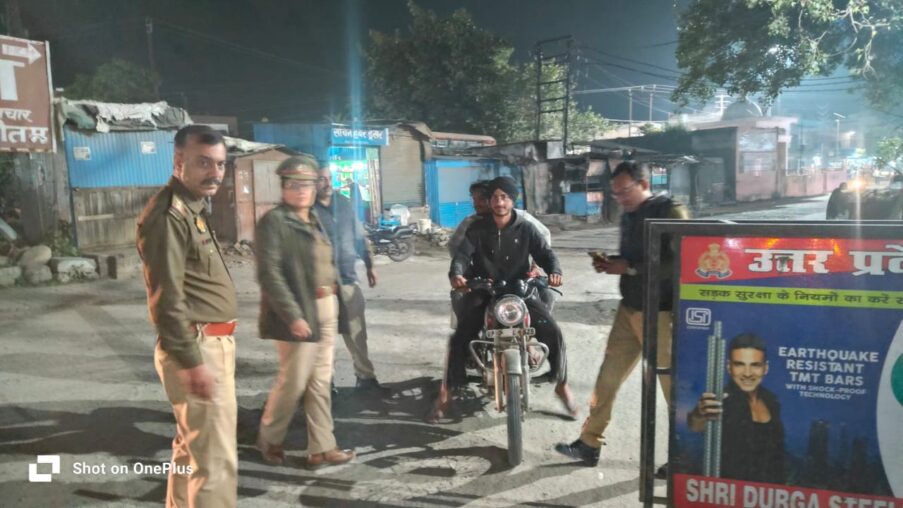 रामराज पुलिस ने चलाया वाहन चेकिंग अभियान, यातायात नियमों का किया पालन सुनिश्चित